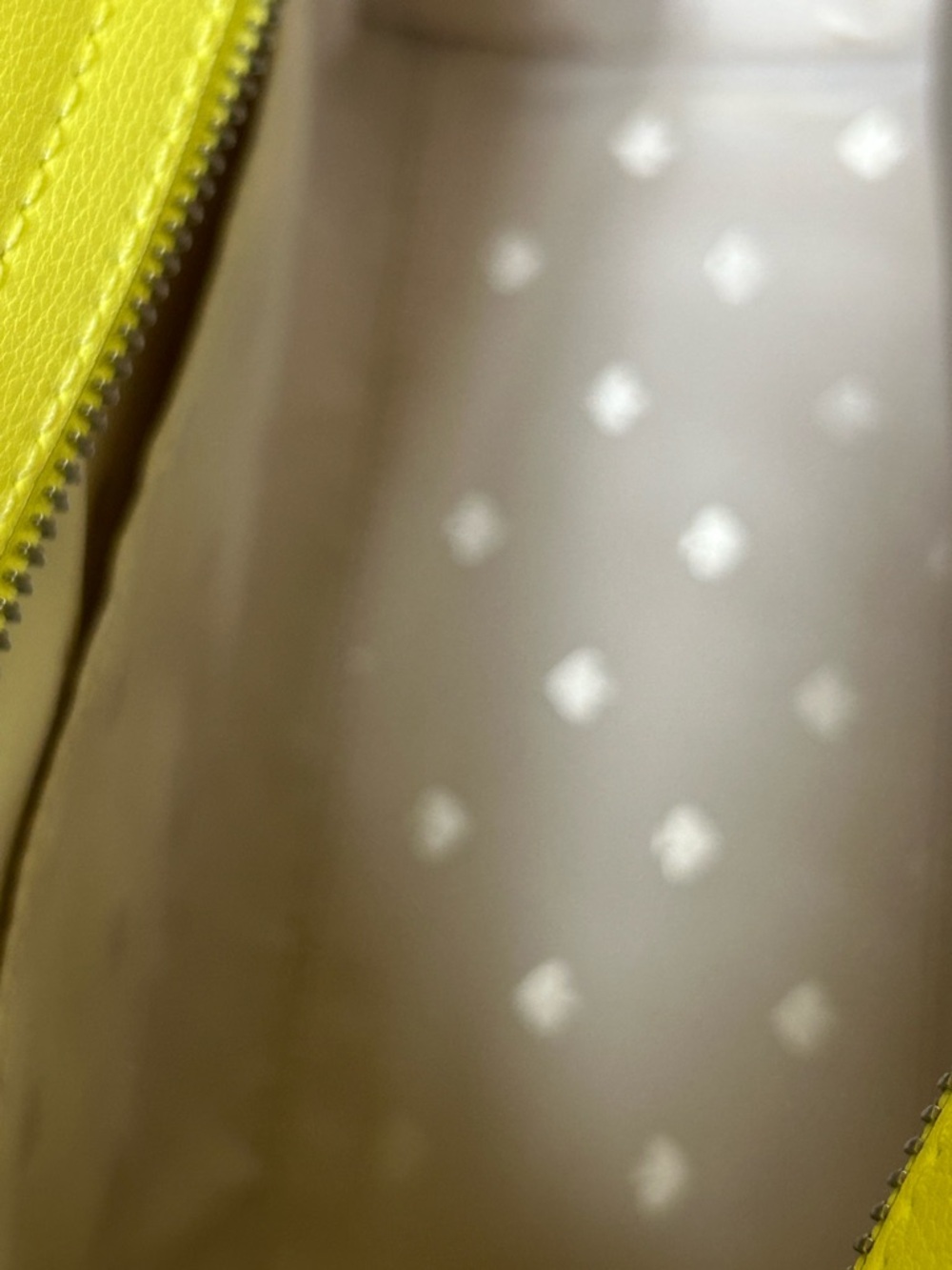 kate spade Yellow, White & Tan Leather Satchel w/Top Handles Approx. 12 x 19 x 4 - Picture 12 of 15
